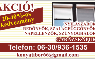 Redőnyök ! Akció 20- 40 % kedvezmény !