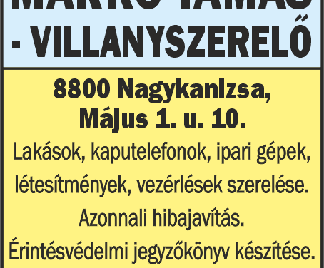 Markó Tamás Villanyszereló