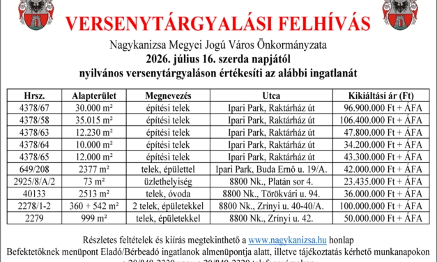 Versenytárgyalási Felhívás !